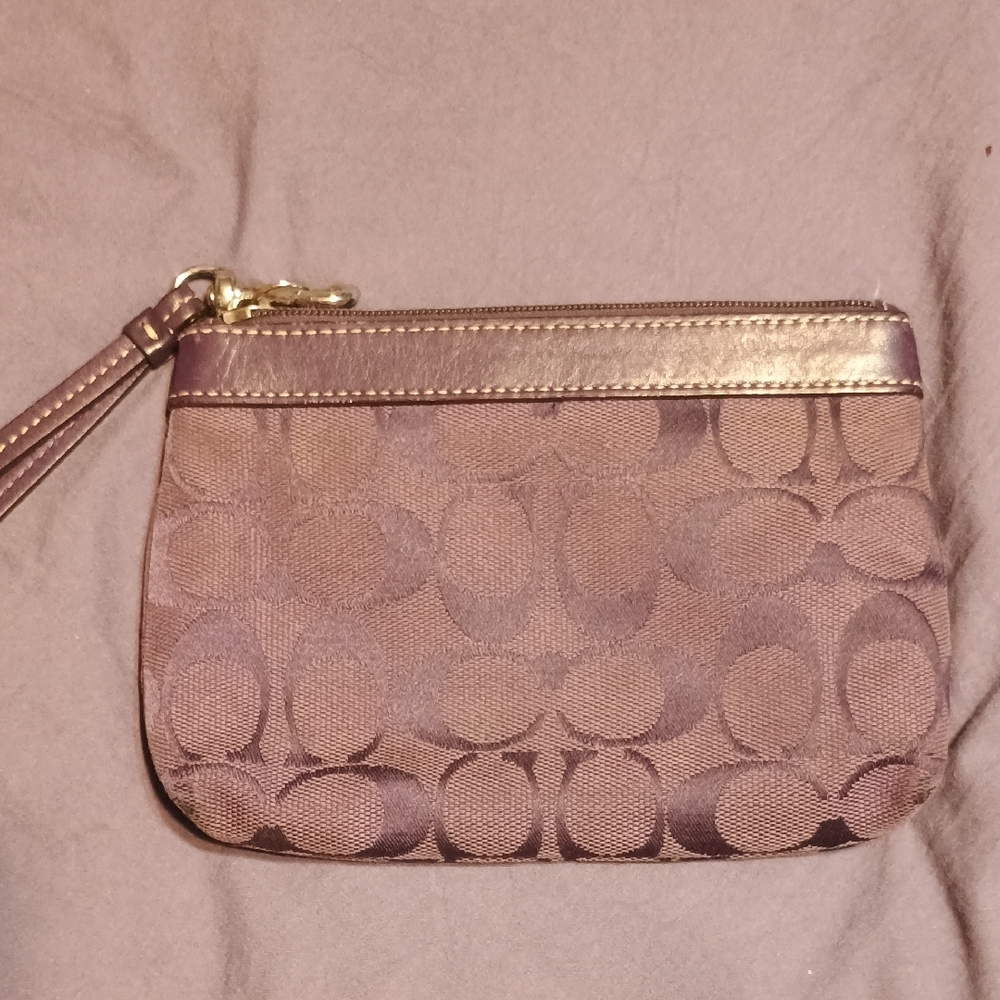 Purple Coach Wristlet Clutch